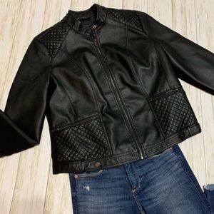 a.n.a Faux Leather Jacket in Black